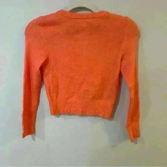NWT Aerie Campus Cool Plush Cardigan Orange Wool Alpaca Soft Blend Size XXS - Picture 6 of 7